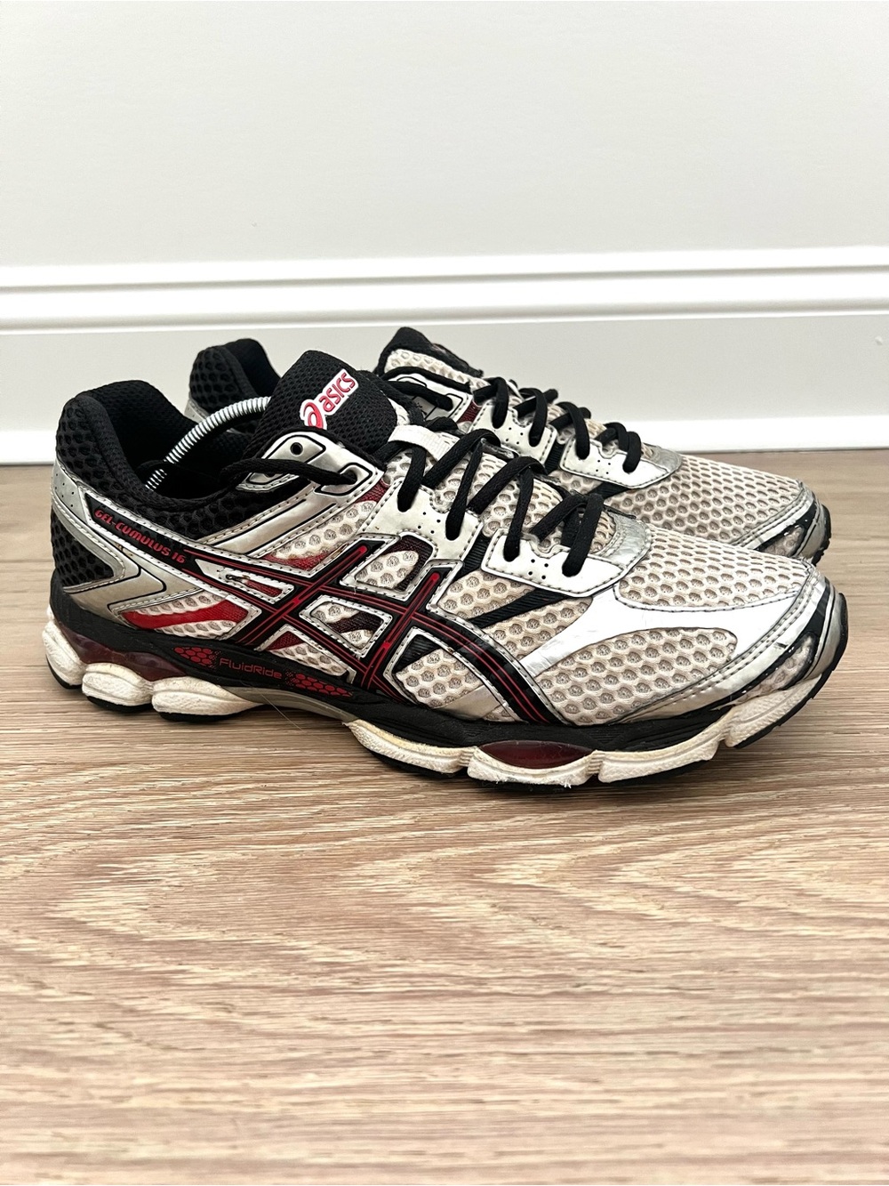 ASICS Gel-Cumulus 16 T439N Men's Running Shoes Gray Black Mesh US 10 Sneaker
